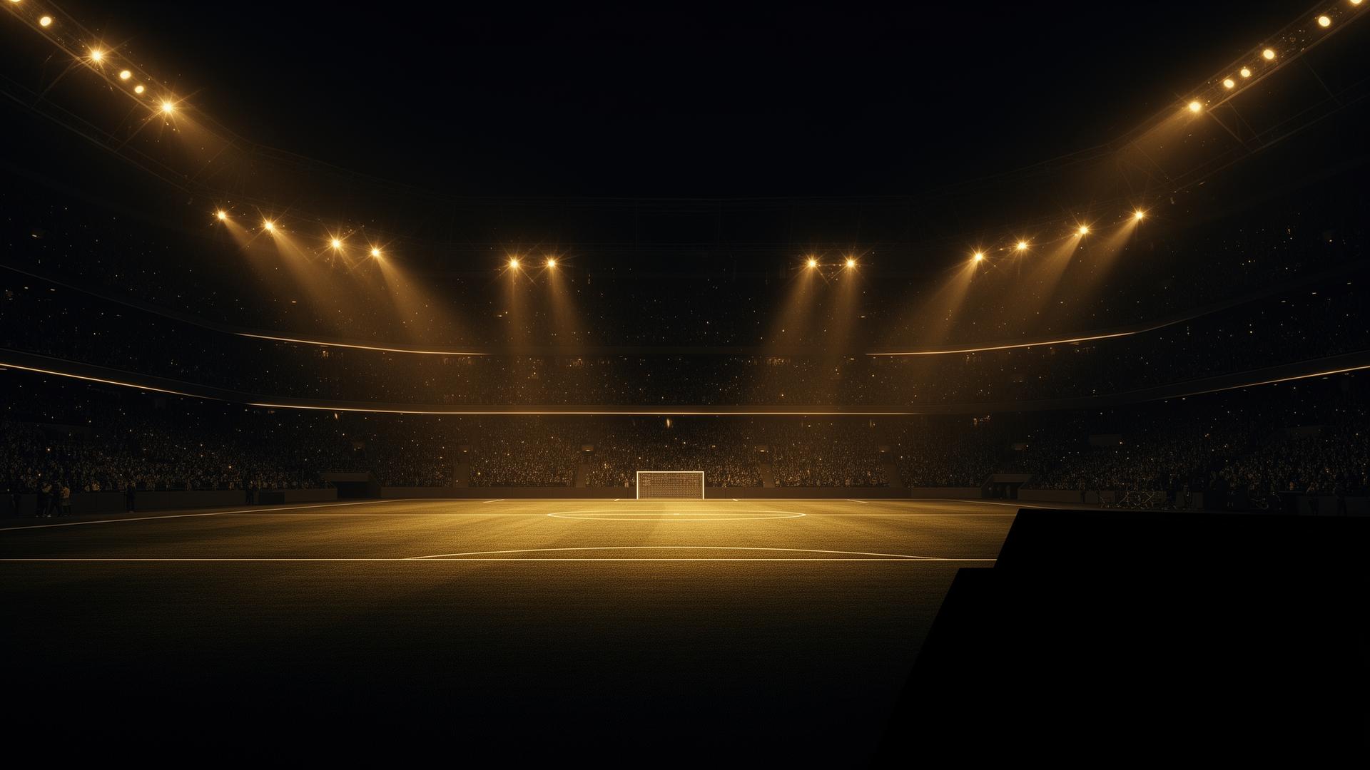 Estádio iluminado à noite