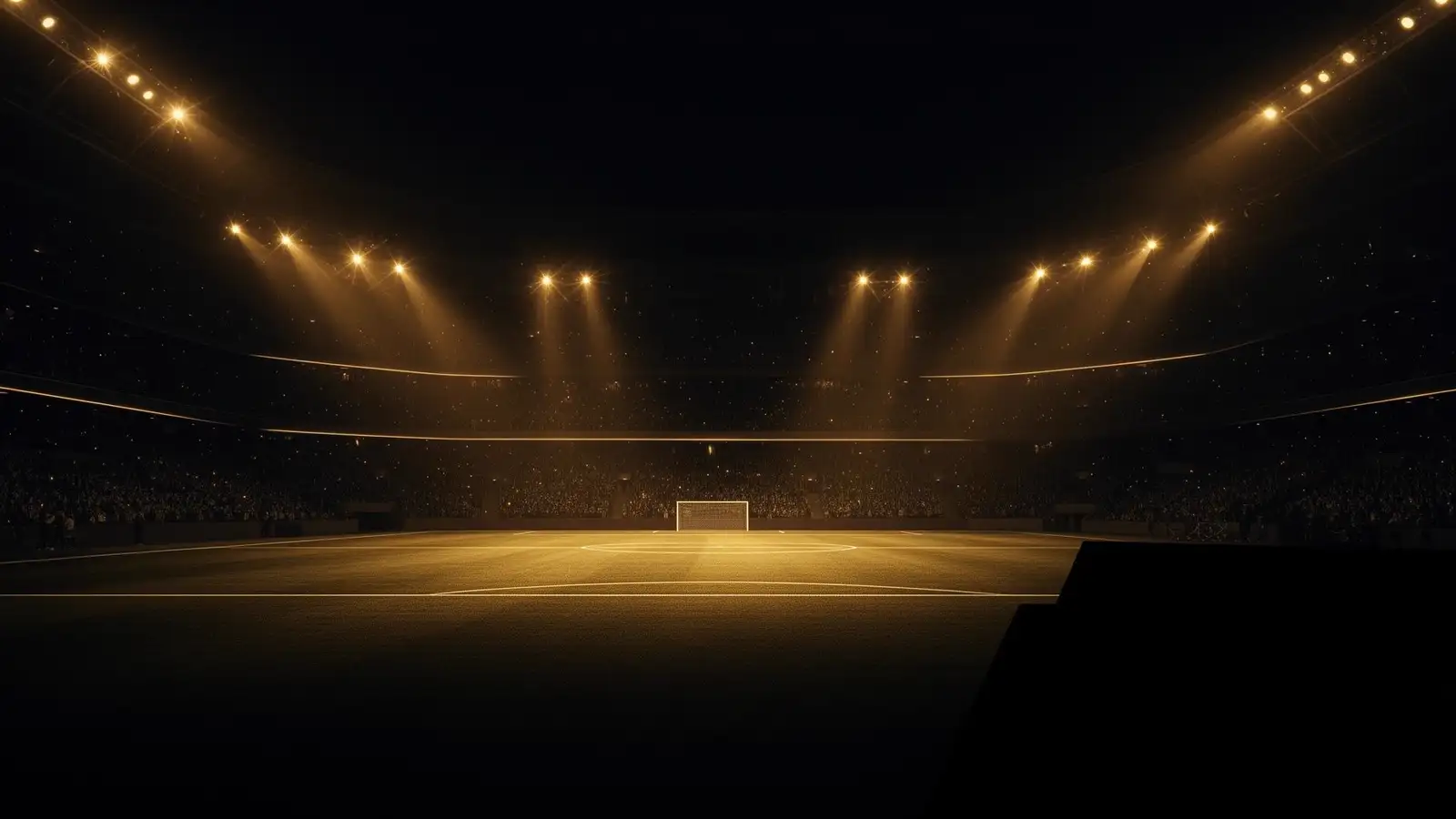 Estádio de futebol iluminado à noite